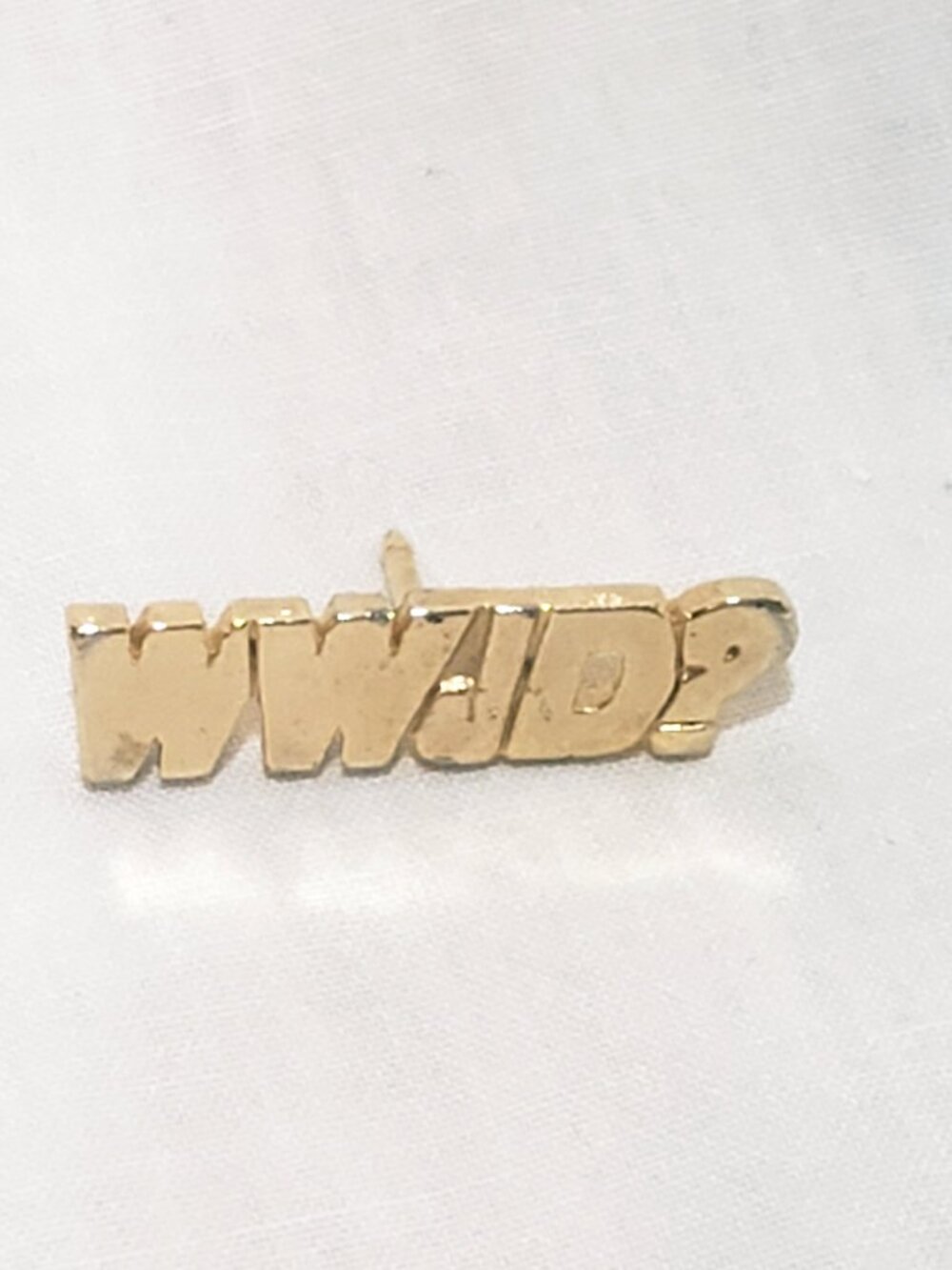 WWJD? Lapel Hat Pin 1" Gold tone What Would Jesus Do Christian